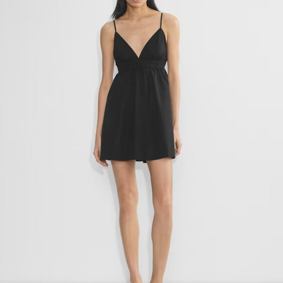 NWT Aritzia BABATON Encourage Poplin Black Mini Dress L - Picture 1 of 9